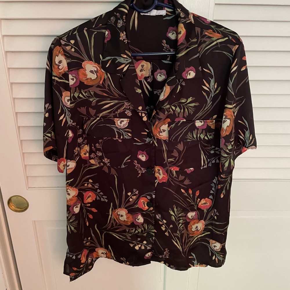 DR2 Black Floral Casual Shirt